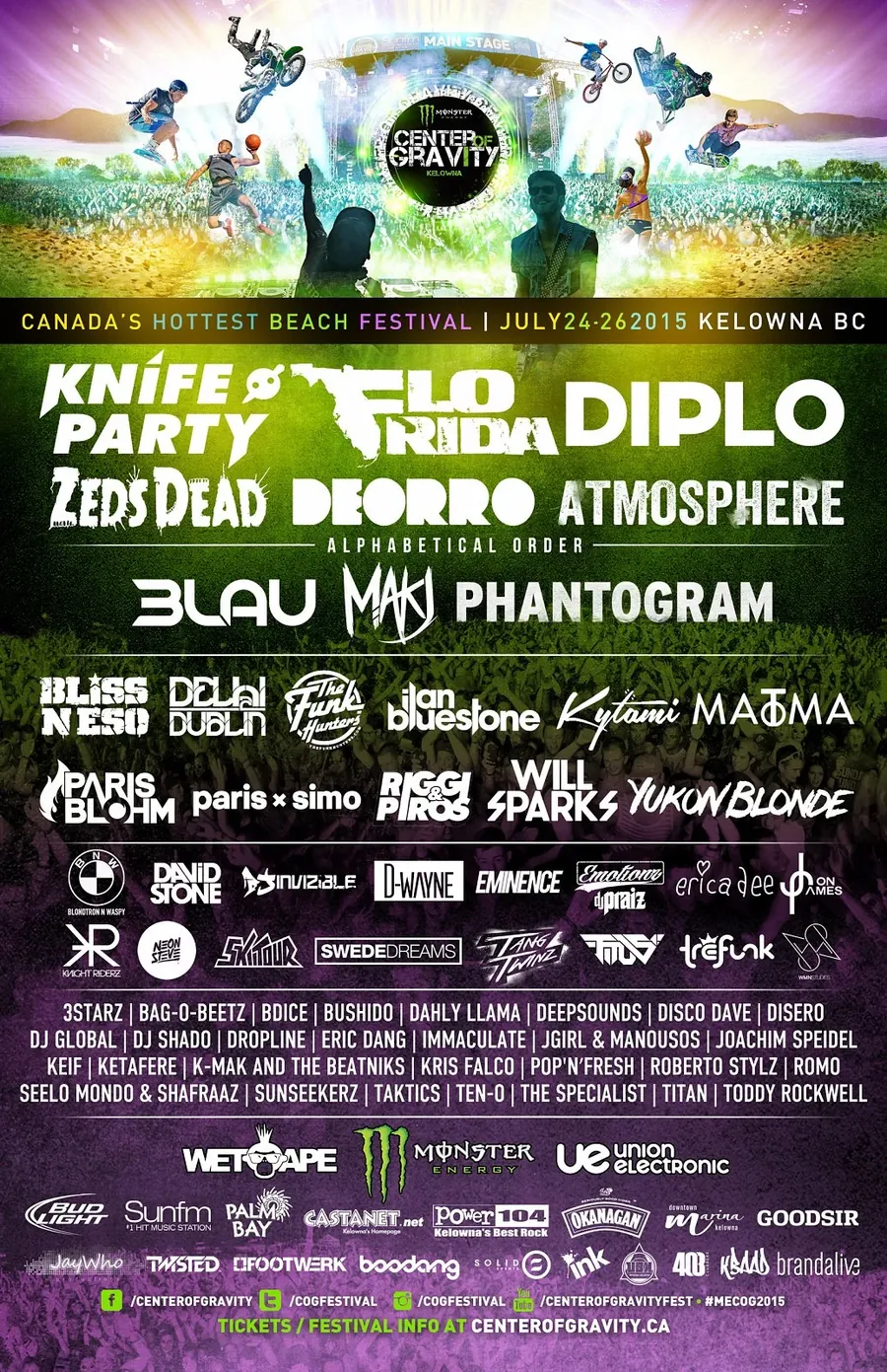 Center of Gravity 2015 festival poster featuring Kris Falco