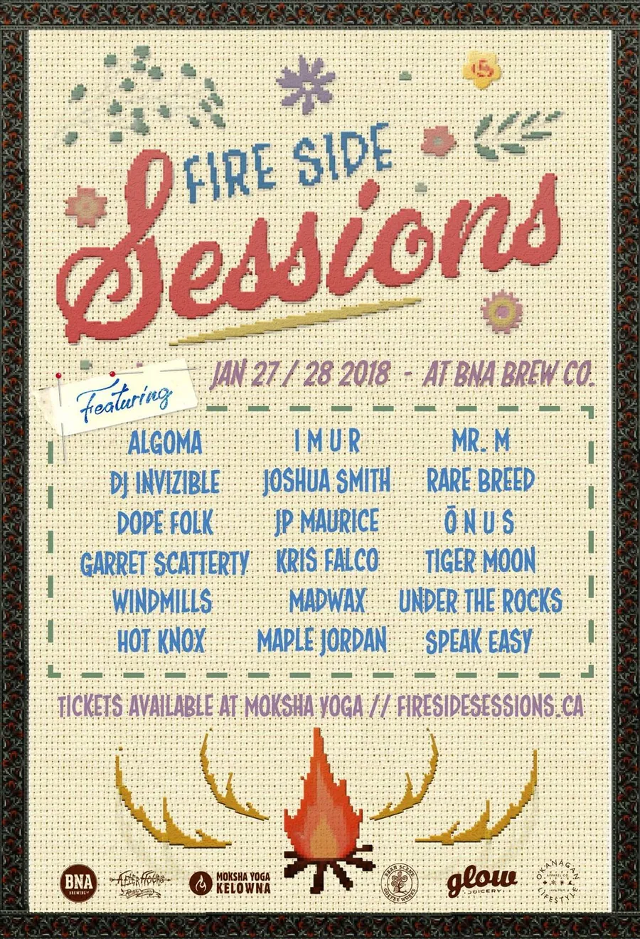 Fireside Sessions 2018 poster at BNA Brew Co featuring Kris Falco