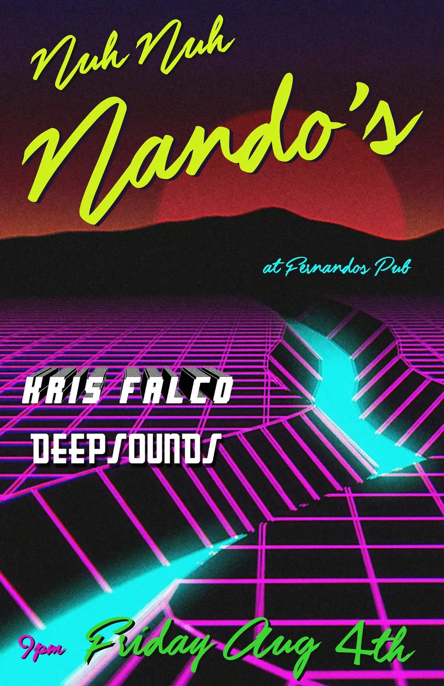 Nuh Nuh Nando's retro poster with Kris Falco and Deepsounds
